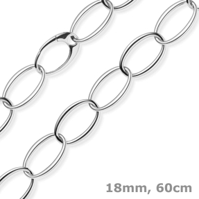 18mm Weit-Anker-Kette Phantasiekette Halsschmuck aus 585 Gold Weißgold oval 60cm 18mm Weit-Anker-Kette Phantasiekette Halsschmuck aus 585 Gold Weißgold oval 60cm