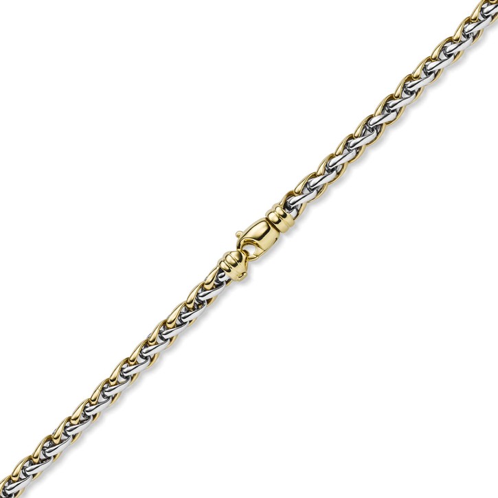 5.5mm Zopfkette aus 585 Gold bicolor 45cm
