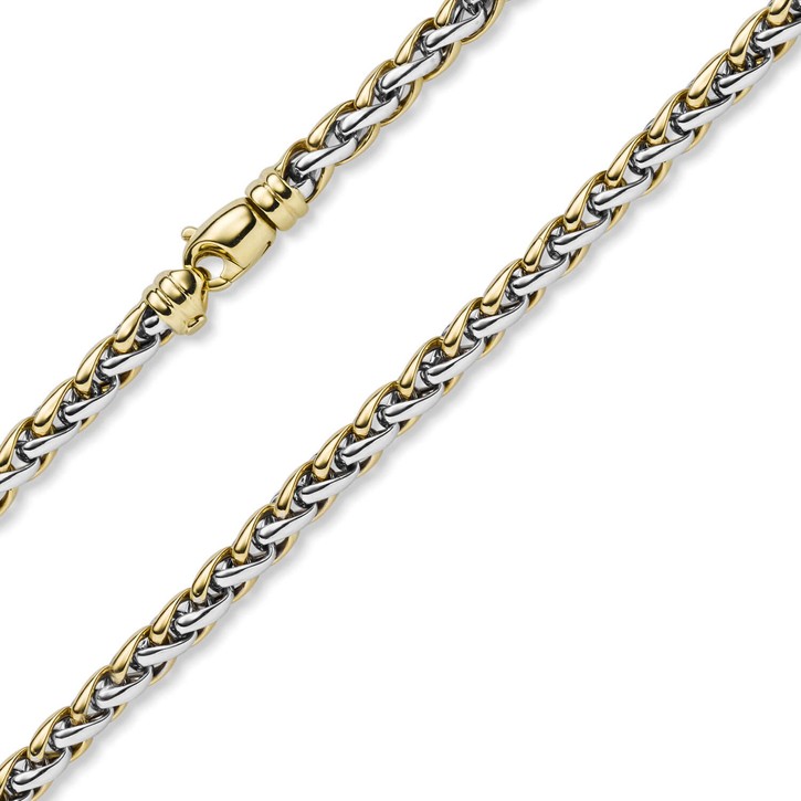 5.5mm Zopfkette aus 585 Gold bicolor 45cm