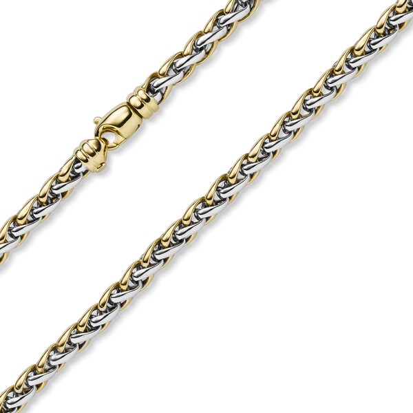 5.5mm Zopfkette aus 585 Gold bicolor 45cm