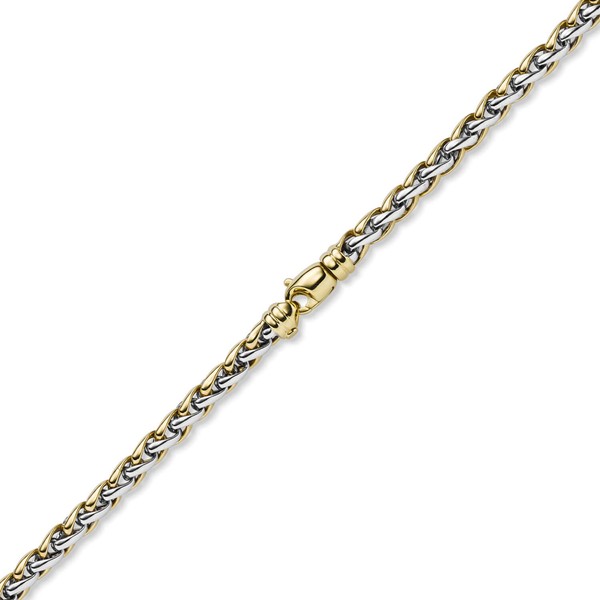 5.5mm Zopfkette aus 585 Gold bicolor 50cm