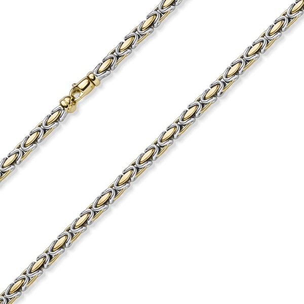 4.5mm Armband Königskette aus 585 Gold bicolor 19cm