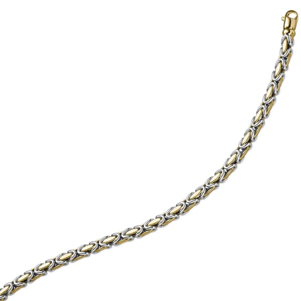 4.5mm Armband Königskette aus 585 Gold bicolor 19cm
