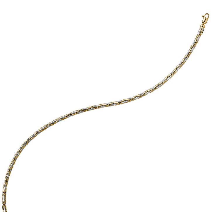 3mm Armband runde Königskette 585 Gold bicolor 21cm