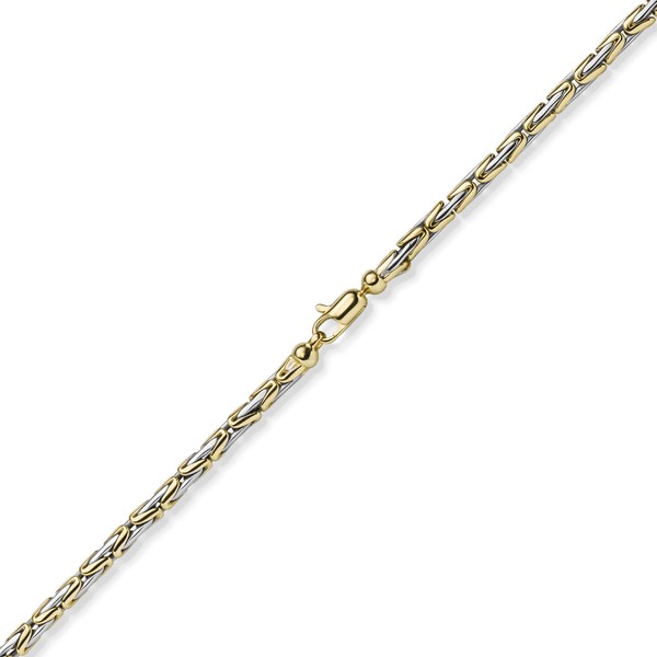 3mm Armband runde Königskette 585 Gold bicolor 21cm