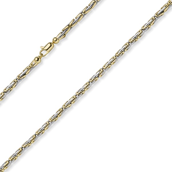 3mm Armband runde Königskette 585 Gold bicolor 21cm