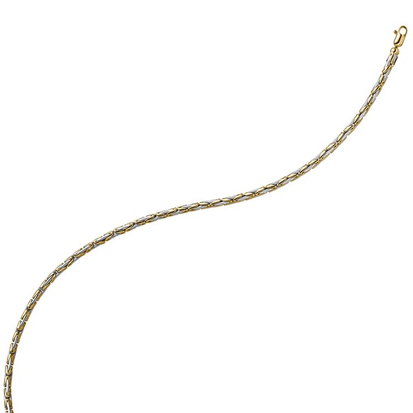 3mm Armband runde Königskette 585 Gold bicolor 21cm