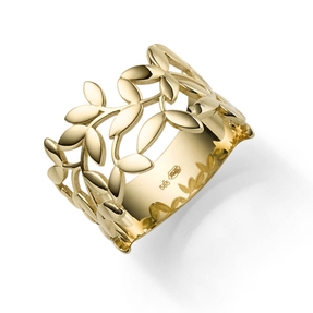 Ring Olivenzweig aus 585 Gold Gelbgold Breite 12mm glänzend Fingerring Damen Ring Olivenzweig aus 585 Gold Gelbgold Breite 12mm glänzend Fingerring Damen