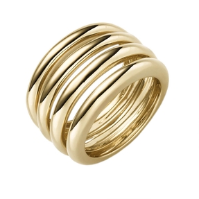 Ring Damenring aus 585 Gold Gelbgold 4-reihig glänzend Breite 15mm Fingerring