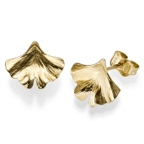 Paar Ohrstecker Ginkgoblatt aus 585 Gold Gelbgold Ohrringe Ohrschmuck Paar Ohrstecker Ginkgoblatt aus 585 Gold Gelbgold Ohrringe Ohrschmuck