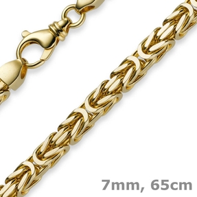 7mm Königskette aus 585 Gold Gelbgold Kette Halskette 65cm Herren