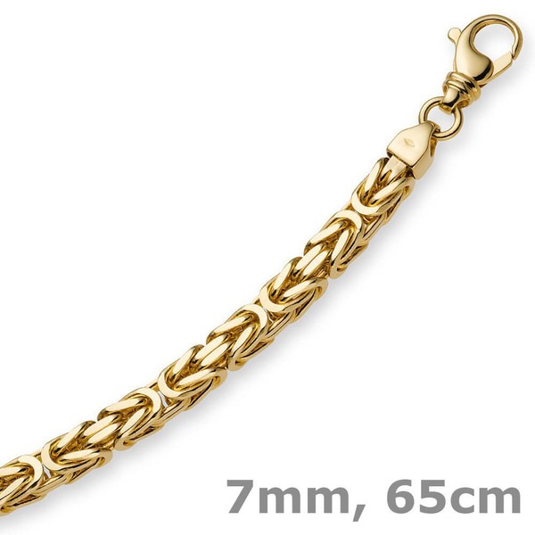 7mm Königskette aus 750 Gelbgold 60cm