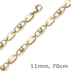 11mm Platte-Steigbügel Kette Collier Halskette aus 585 Gold Gelbgold massiv 70cm 11mm Platte-Steigbügel Kette Collier Halskette aus 585 Gold Gelbgold massiv 70cm