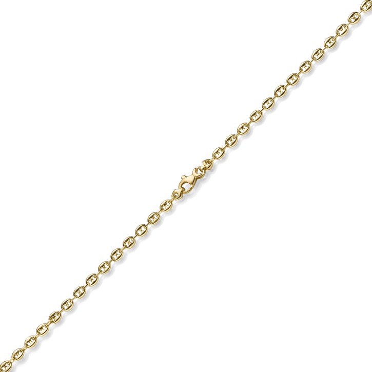 3.5mm Bohnenkette Schiffsankerkette 585 Gelbgold 60cm