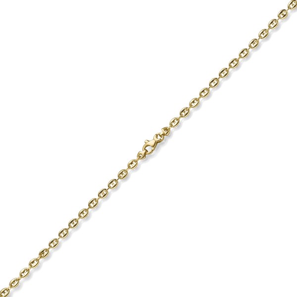 3.5mm Bohnenkette Schiffsankerkette 585 Gelbgold 60cm