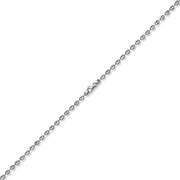 3.5mm Bohnenkette Schiffsankerkette 585 Weißgold 50cm