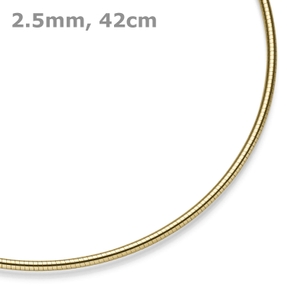 2,5mm Halsreif Omegareif rund Kette Halskette Collier aus 585 Gold Gelbgold 42cm