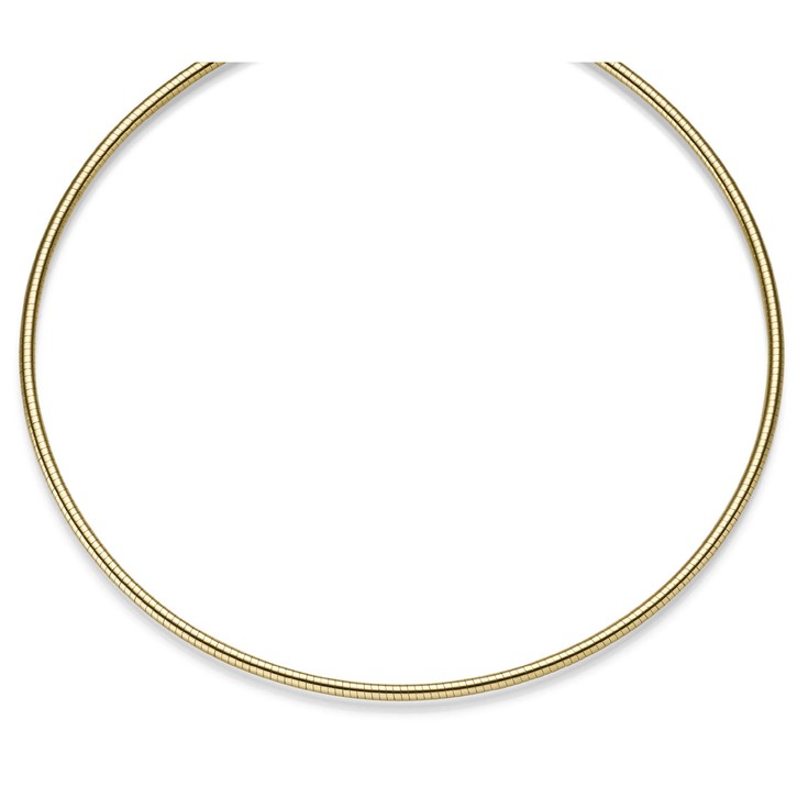 2.5mm Halsreif aus 750 Gelbgold rund 45cm