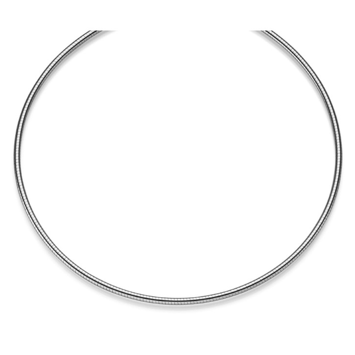2.5mm Halsreif aus 750 Weißgold rund 50cm