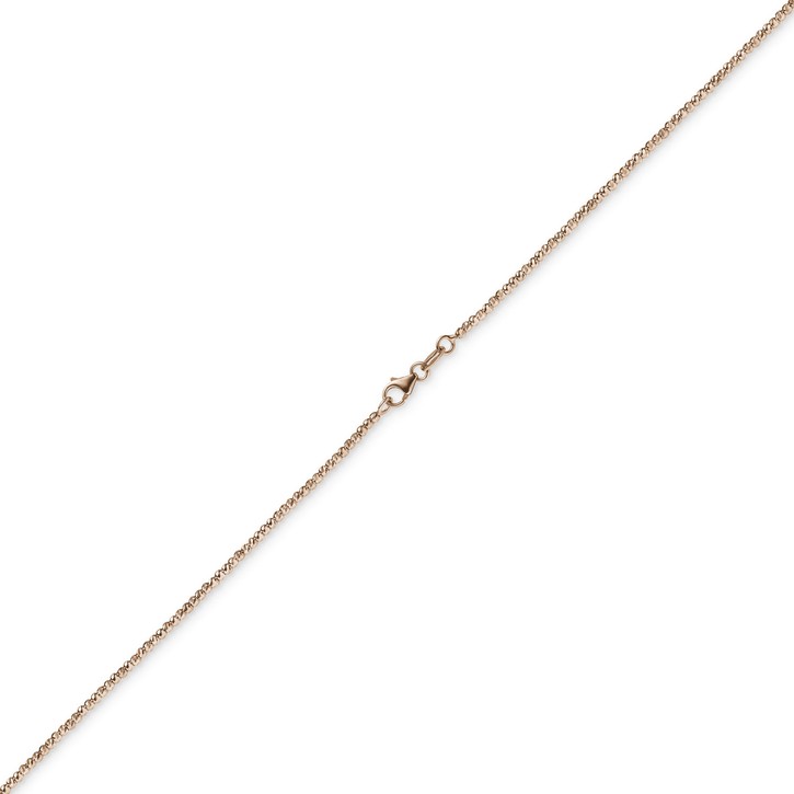 1.8mm Armband Kugelkette diamantiert 585 Rotgold 19cm