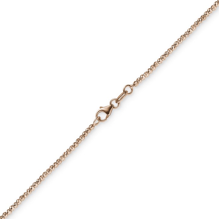 1.8mm Kugelkette diamantiert 585 Rotgold 45cm