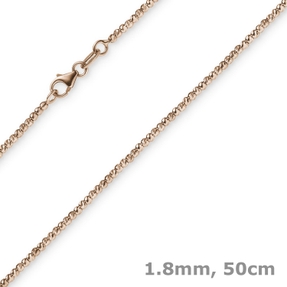 1,8mm Kette Collier Kugelkette diamantiert aus 585 Gold Rotgold 50cm 1,8mm Kette Collier Kugelkette diamantiert aus 585 Gold Rotgold 50cm