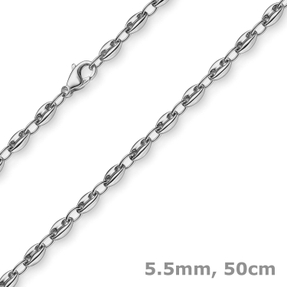 5,5mm Ankerkette Kette Collier Schiffsanker Halskette aus 585 Gold Weißgold 50cm 5,5mm Ankerkette Kette Collier Schiffsanker Halskette aus 585 Gold Weißgold 50cm