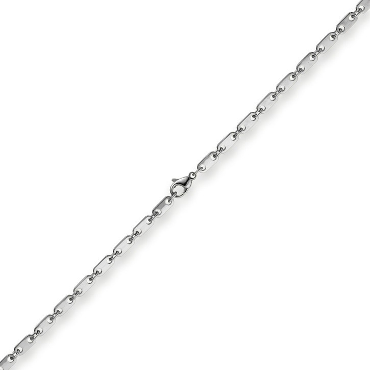 5.5mm Plattenkette aus 585 Weißgold 50cm