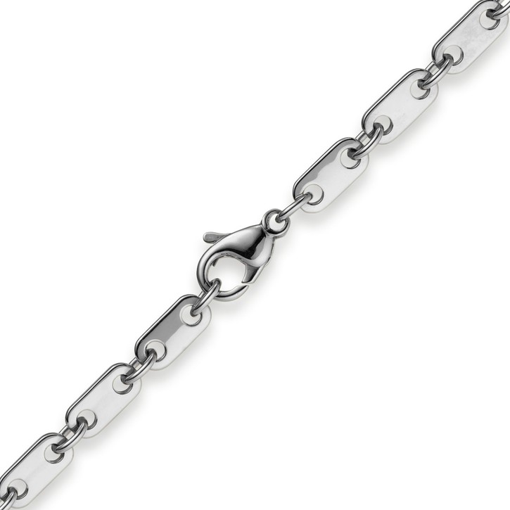 5.5mm Plattenkette aus 585 Weißgold 50cm