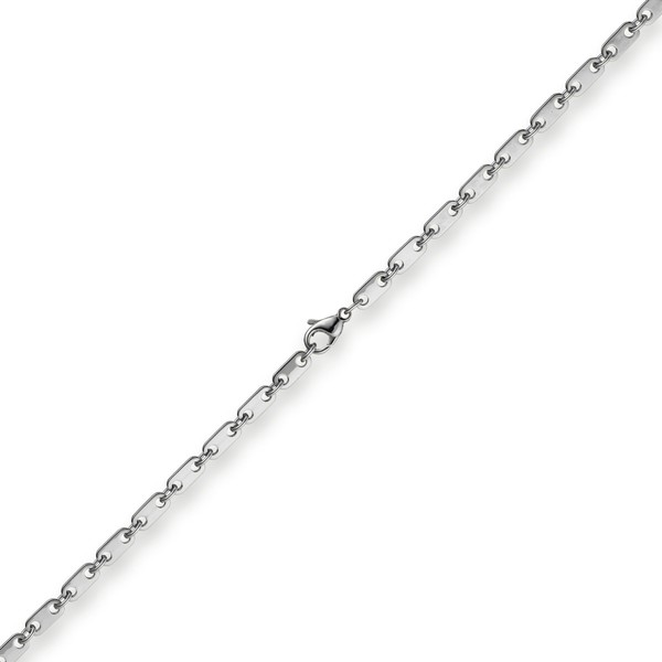 5.5mm Plattenkette aus 585 Weißgold 50cm