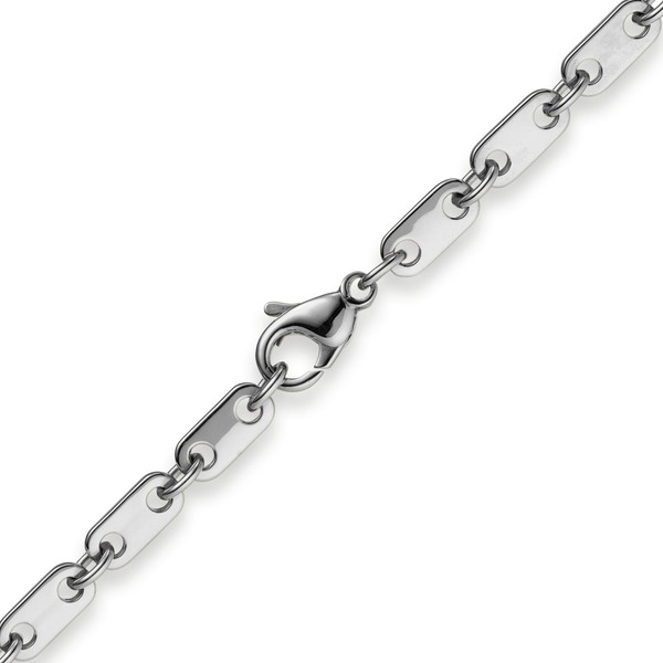 5.5mm Plattenkette aus 585 Weißgold 50cm