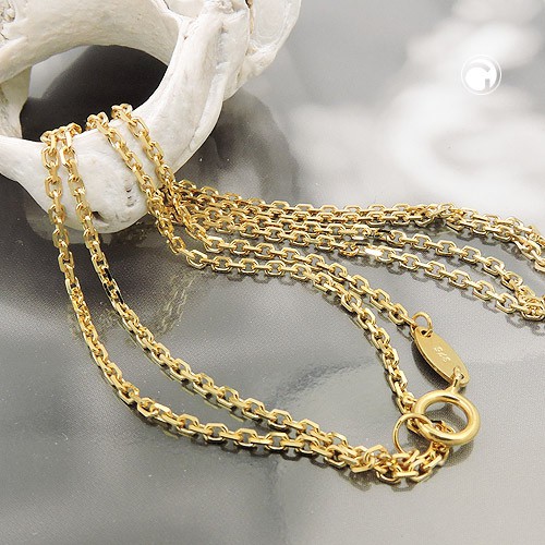 1,3mm Ankerkette aus 375 Gelbgold 45cm