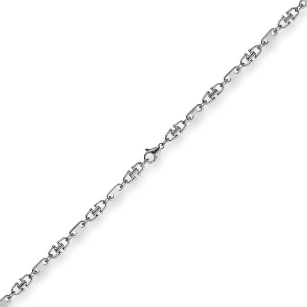 5.5mm Platte-Steigbügelkette aus 585 Weißgold 55cm