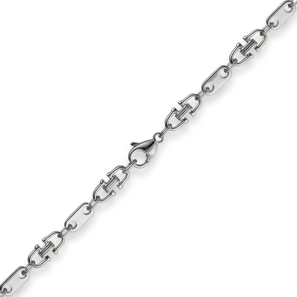 5.5mm Platte-Steigbügelkette aus 585 Weißgold 70cm
