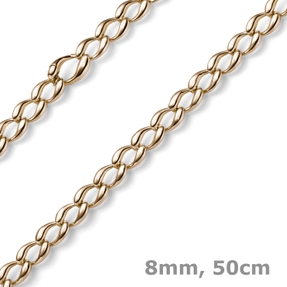 8mm Phantasiekette Collier Halskette Halsschmuck 585 Gold Rotgold glänzend 50cm