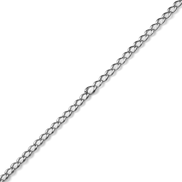 8mm Armband Phantasiekette aus 585 Weißgold 21cm