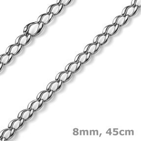 8mm Phantasiekette Collier Halskette Halsschmuck 585 Gold Weißgold glänzend 45cm