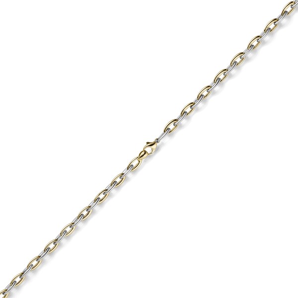 5mm Armband Phantasiekette 585 Gold gelb weiß 21cm