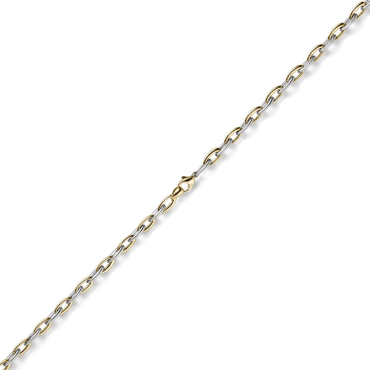 5mm Phantasiekette aus 585 Gold gelb weiß 50cm