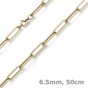 6,5mm Paper Clip Kette Halskette Collier aus 585 Gold Gelbgold 50cm 6,5mm Paper Clip Kette Halskette Collier aus 585 Gold Gelbgold 50cm