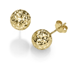 10mm Kugel Ohrstecker Stecker Ohrschmuck aus 585 Gold Gelbgold diamantiert