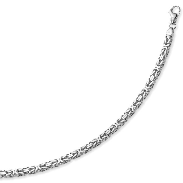 7mm Armband Königskette aus 750 Weißgold 22cm