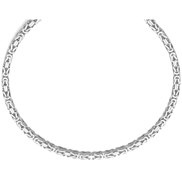 6mm Armband Königskette aus 750 Weißgold 22cm