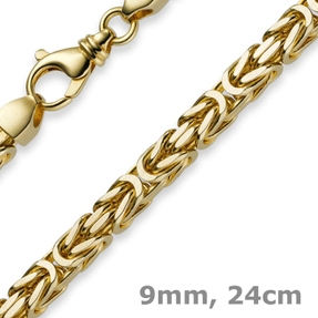 9mm Armband Armkette Königskette aus 585 Gold Gelbgold 24cm Herren