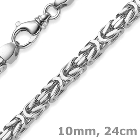 10mm Armband Armkette Königskette aus 585 Gold Weißgold 24cm Herren