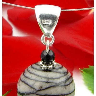 Anhänger aus Picasso-Jaspis und 925 Silber