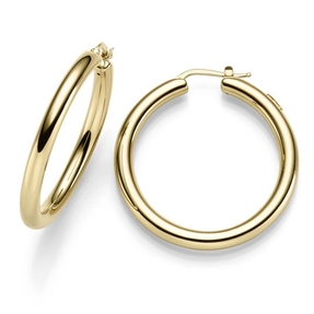 Ohrringe Creolen 4x40mm aus 585 Gold Gelbgold Ohrschmuck rund glänzend Ohrringe Creolen 4x40mm aus 585 Gold Gelbgold Ohrschmuck rund glänzend