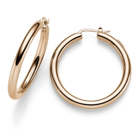 Ohrringe Creolen 4x40mm aus 585 Gold Rotgold Ohrschmuck rund glänzend Ohrringe Creolen 4x40mm aus 585 Gold Rotgold Ohrschmuck rund glänzend