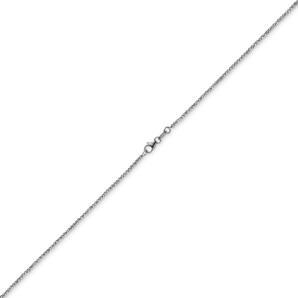 1.8mm Kugelkette diamantiert 750 Weißgold 50cm