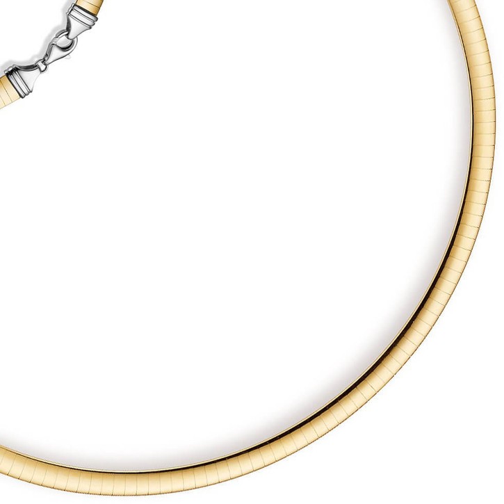 2.5mm Wendeomegareif flach 585 Gold gelb weiß 42cm